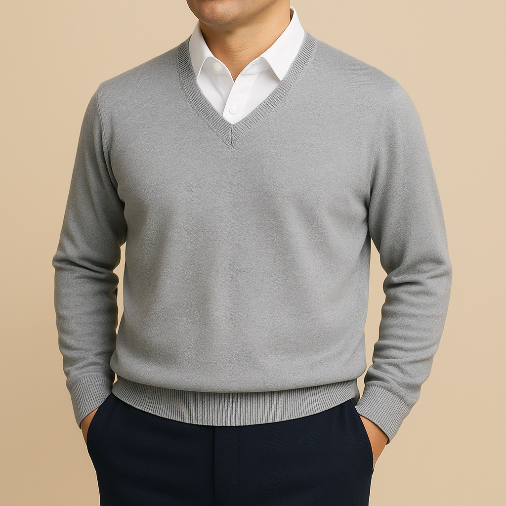 Diederik Luxury V-Neck Sweater – Men’s Soft Knit | Timeless Elegant Layer