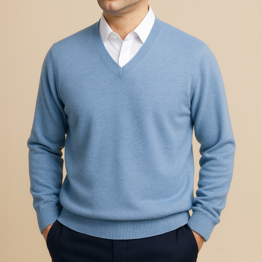 Diederik Luxury V-Neck Sweater – Men’s Soft Knit | Timeless Elegant Layer