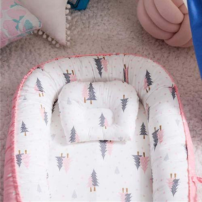 Newborn Bed Nest Baby Lounger Pink Forest Spraykis