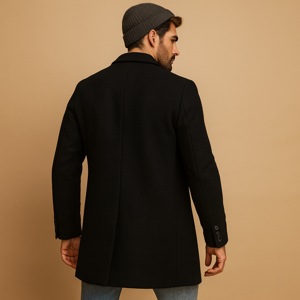 Mason Men’s Wool Blend Coat – Classic Long Overcoat