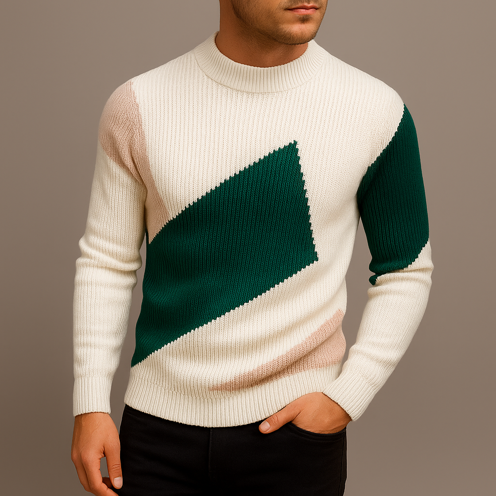 Frederik Men’s Patterned Knit Sweater – Classic Winter Pullover | Soft Warm Heritage Style